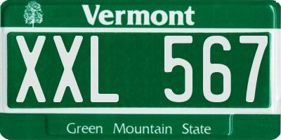 VT license plate XXL567