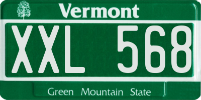 VT license plate XXL568