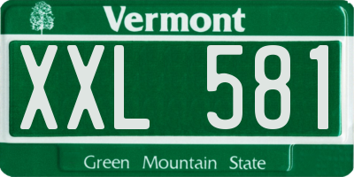 VT license plate XXL581
