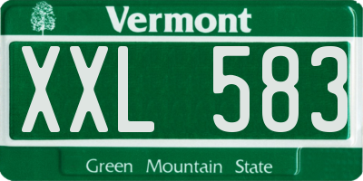 VT license plate XXL583