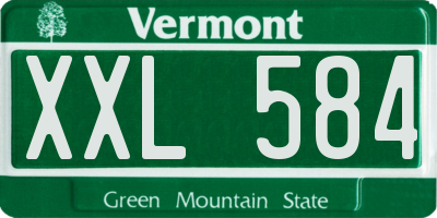 VT license plate XXL584