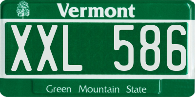 VT license plate XXL586