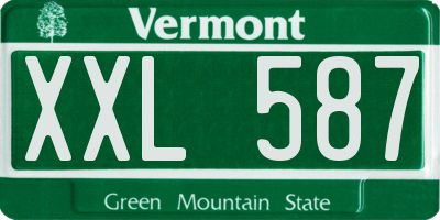 VT license plate XXL587