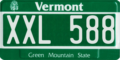 VT license plate XXL588