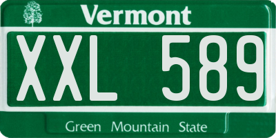 VT license plate XXL589