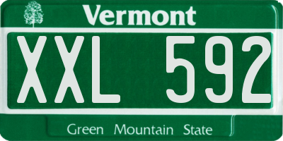 VT license plate XXL592