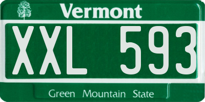 VT license plate XXL593