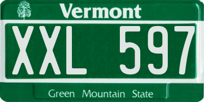 VT license plate XXL597