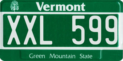 VT license plate XXL599
