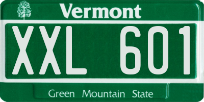 VT license plate XXL601