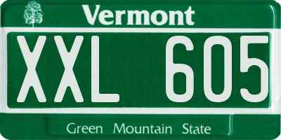 VT license plate XXL605