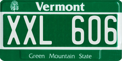 VT license plate XXL606