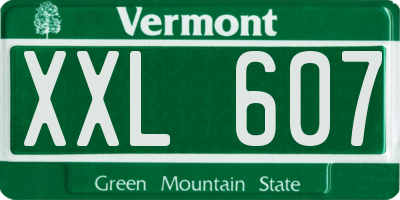 VT license plate XXL607