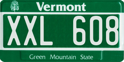 VT license plate XXL608