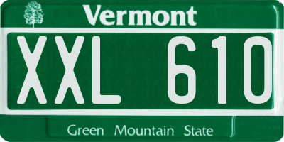 VT license plate XXL610