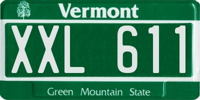 VT license plate XXL611
