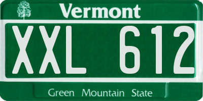 VT license plate XXL612