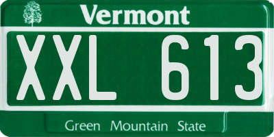 VT license plate XXL613