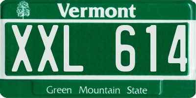 VT license plate XXL614