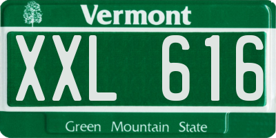 VT license plate XXL616