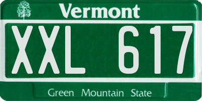 VT license plate XXL617
