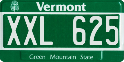 VT license plate XXL625