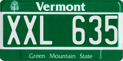VT license plate XXL635