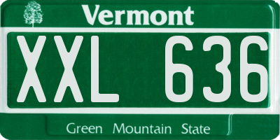 VT license plate XXL636