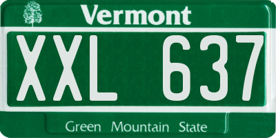 VT license plate XXL637