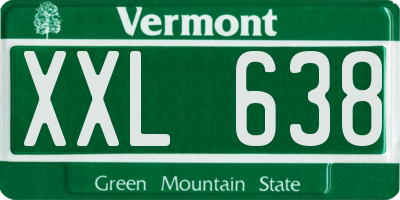 VT license plate XXL638
