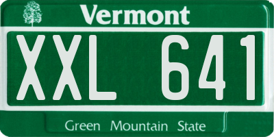 VT license plate XXL641