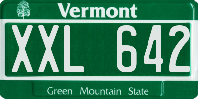 VT license plate XXL642