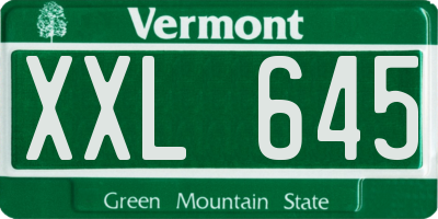 VT license plate XXL645