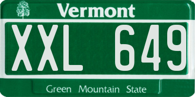 VT license plate XXL649