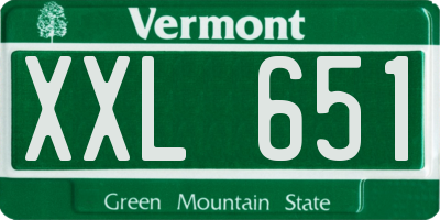VT license plate XXL651