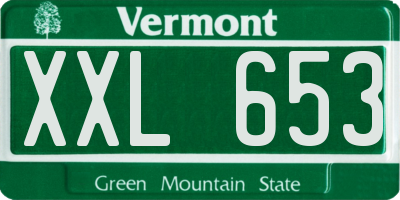 VT license plate XXL653