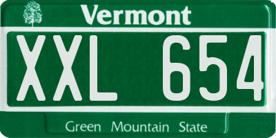 VT license plate XXL654