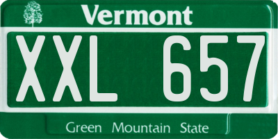 VT license plate XXL657