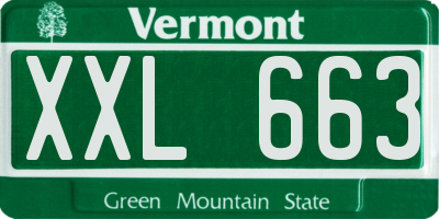 VT license plate XXL663