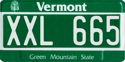 VT license plate XXL665