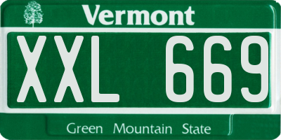 VT license plate XXL669