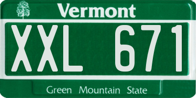 VT license plate XXL671