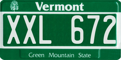 VT license plate XXL672