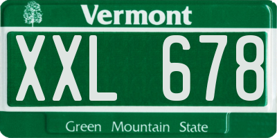 VT license plate XXL678