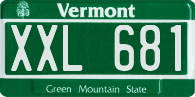 VT license plate XXL681