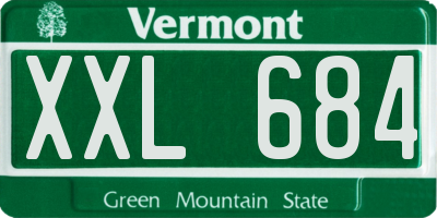 VT license plate XXL684