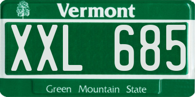 VT license plate XXL685