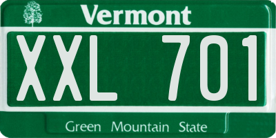 VT license plate XXL701
