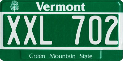 VT license plate XXL702