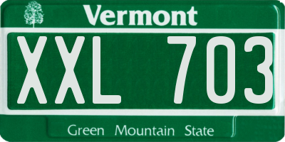 VT license plate XXL703